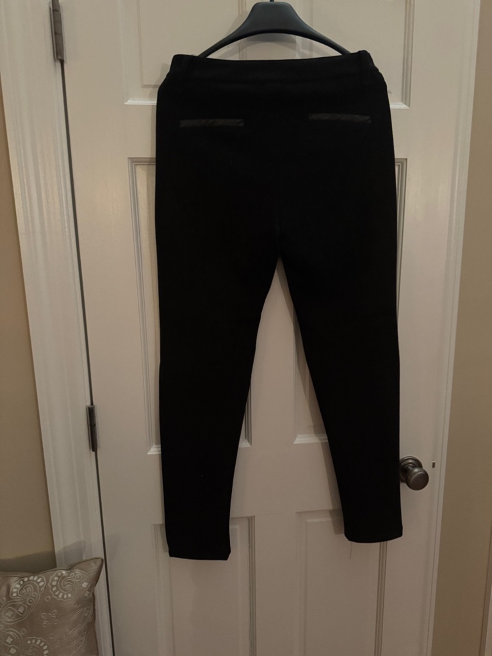 Maniere De Voir Black Moto-Panel Pants with Silver Zippers - Picture 5 of 5
